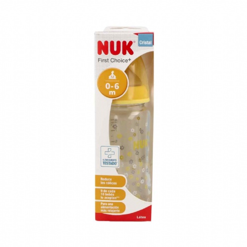 Biberon cristal latex - nuk first choice (1m 240 cc)