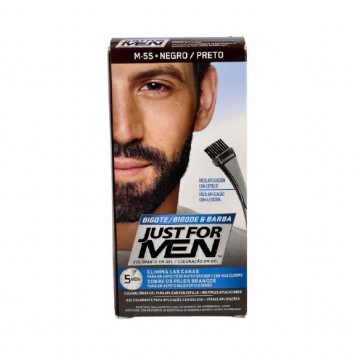 Just for men bigote y barba - gel colorante (1 envase 30 ml color negro)