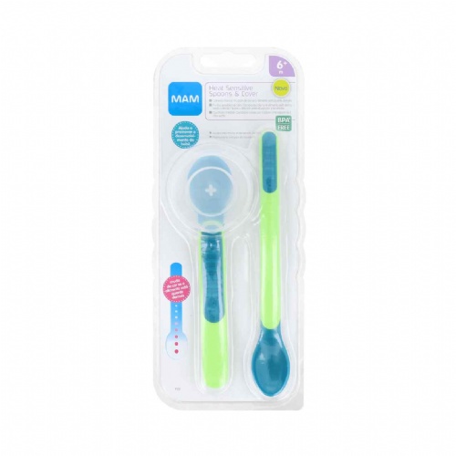 Mam heat sensitive spoon & cover - mam cuchara con puntas sensibles al calor