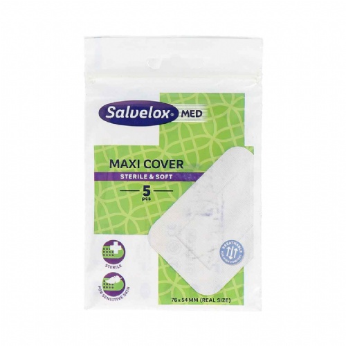 Salvelox med maxi cover - aposito esteril (5 apositos 76 mm x 54 mm)