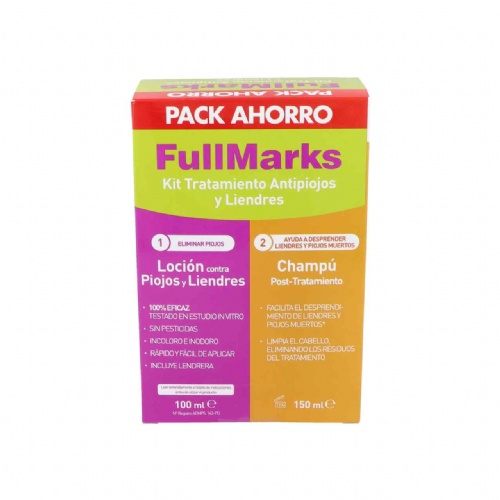 Fullmarks antipiojos y liendres champu + locion - pediculicida (kit 100+150 ml)