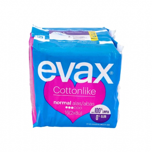 Compresas higienicas femeninas - evax cottonlike (normal con alas 16 compresas)