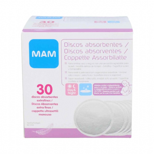 Discos absorbentes lactancia - mam breast pads (30 discos)