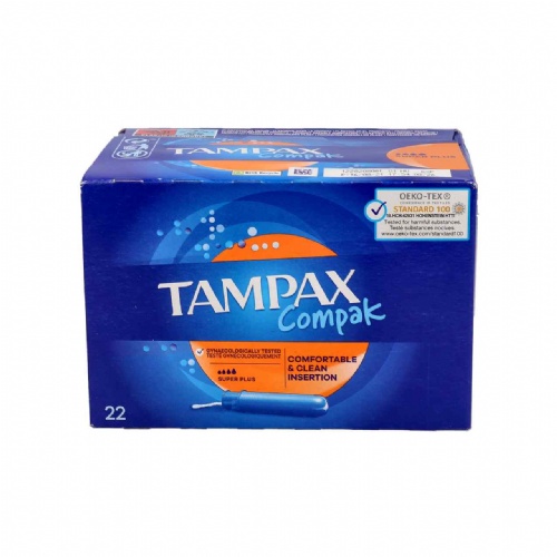 Tampax compak tampon 100%algodon (24 unidades super plus)