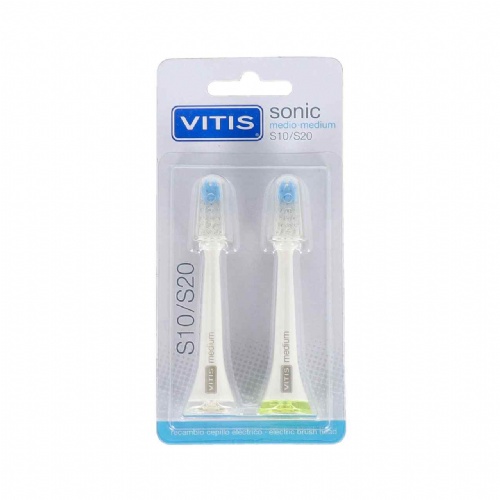 Cepillo dental electrico - vitis sonic s10 / s20 (medio 2u recambio cabezal)