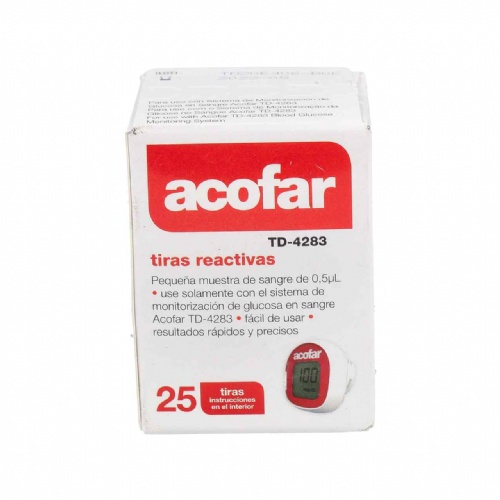 Tiras reactivas glucemia - acofar (25 tiras)