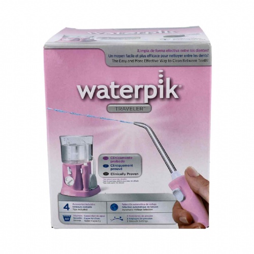 Irrigador bucal electrico - waterpik wp- 300 traveler con adaptador (viajes pink)