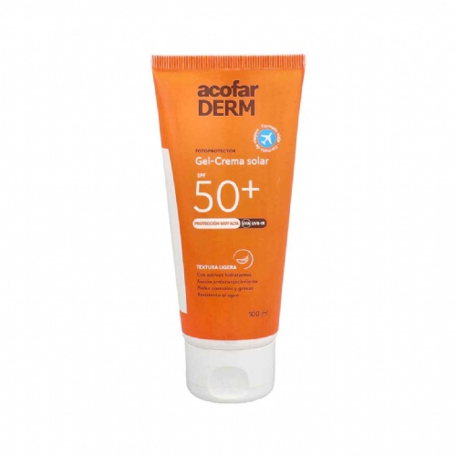 Acofarderm spf 50+ gel crema solar (1 envase 100 ml)