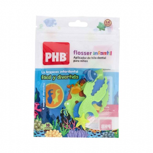 Phb flosser infantil - hilo dental con aplicador (16 u)