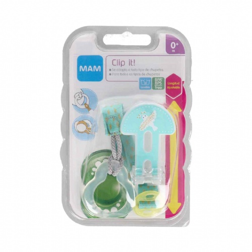 Broche para chupete - mam clip it! (verde)