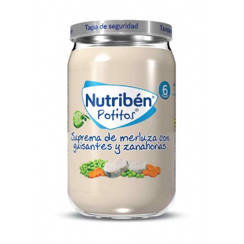 Nutriben suprema de merluza con guisantes zanahorias (1 potito 235 g)