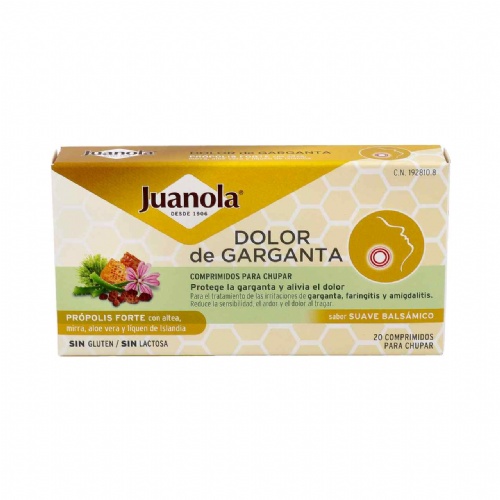 Juanola dolor de garganta propolis forte (sabor suave balsamico 20 comprimidos)