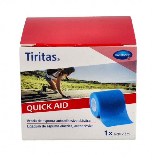 Tiritas quick aid - aposito adhesivo (color azul 6 cm x 2 m 1 u)