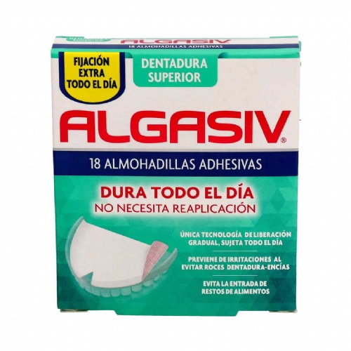 Algasiv - almohadillas adhesivas protesis (18 u superior)