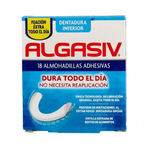 Algasiv - almohadillas adhesivas protesis (18 u inferior)