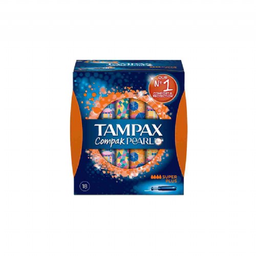 Tampax compak pearl tampon 100%algodon  16 unidades super plus