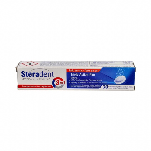 Steradent triple accion plus - limpieza protesis dental (30 comprimidos)