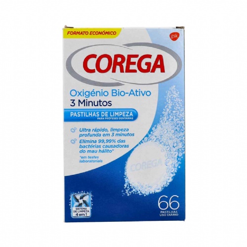 Corega oxigeno bio-activo - limpieza protesis dental (66 tabletas)