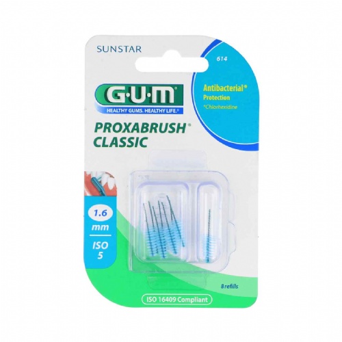 Cepillo interdental recambio - gum 614 proxabrush (1.6 conico 8 u)