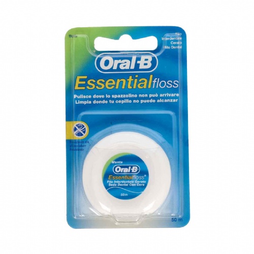 Oral-b essential floss fluor - seda dental con cera (menta 50 m)