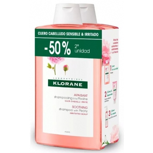 Klorane champu peonia 400 ml duplo