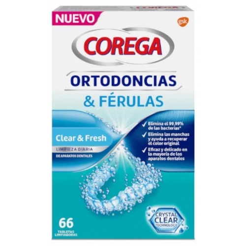 Corega ortodoncias & ferulas (66 tabletas limpiadoras)