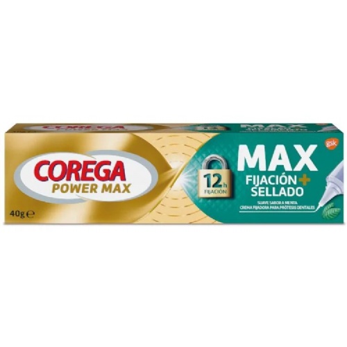 Corega max fijacion + sellado (1 envase 40 g sabor menta)