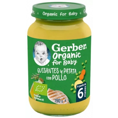 Gerber organic guisantes patatas pollo (1 tarrito 190 g)