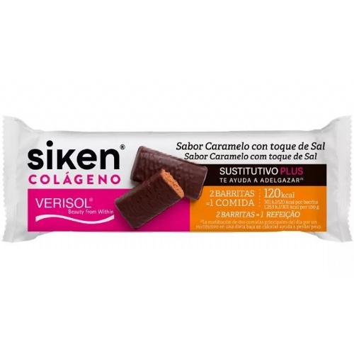 Siken sustitutivo colageno barrita (1 barrita 40 g sabor caramelo)