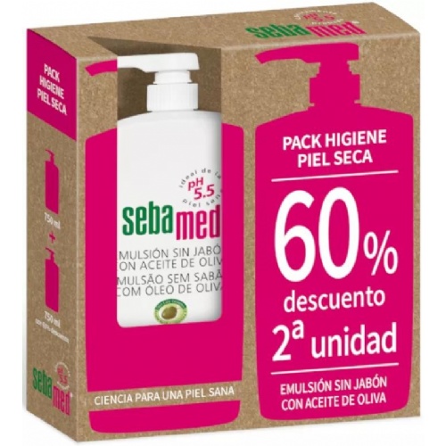 Sebamed duplo emulsion s/ jabon aceite oliva 2u6