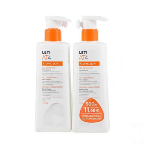 Leti at4 gel de baño duplo 2x250 ml