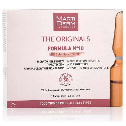 Martiderm formula nº 10 hd color touch spf 30 (10 ampollas 2 ml)