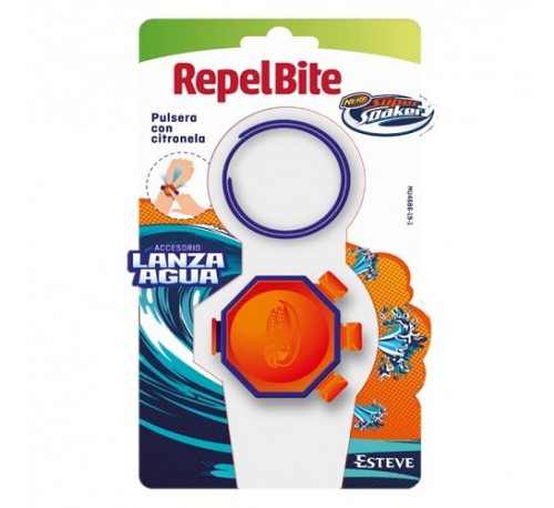 Repel bite pulsera aromatica citronela (con accesorio nerf super sooker 1 u)