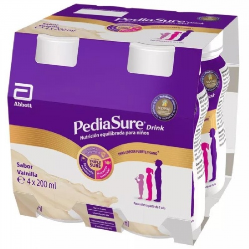 Pediasure drink (4 botellas 200 ml sabor vainilla)