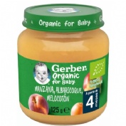 Gerber organic manzana melocoton albaricoque (1 tarrito 125 g)