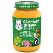 Gerber organic hortalizas con ternera (1 tarrito 190 g)