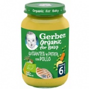 Gerber organic guisantes patatas pollo (1 tarrito 190 g)