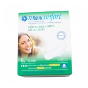 Compresas ultrafinas 100% algodon - farmaconfort (super 8 u)