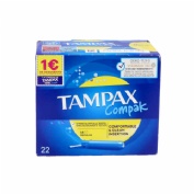 Tampax compak tampon 100%algodon (regular 22 u)