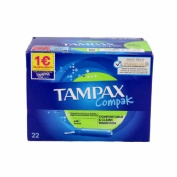 Tampax compak tampon 100%algodon (22 unidades super)