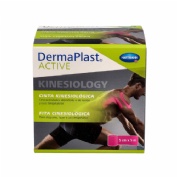 Cinta kinesiologica - dermaplast active (1 unidad 5 m x 5 cm color rosa)