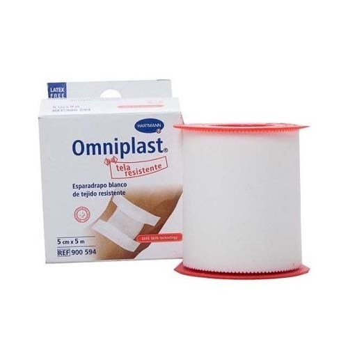 Esparadrapo hipoalergico - omniplast tejido resistente (1 unidad 5 m x 5 cm color blanco)