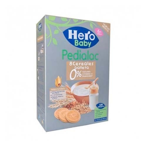 Pedialac papilla 8 cereales con galletas - hero baby (1 envase 340 g)